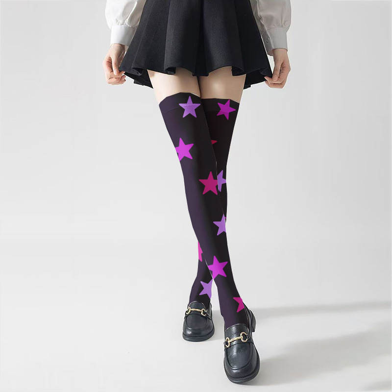 Fashion Thigh High Stockings Star Pattern Over-Knee Socks
